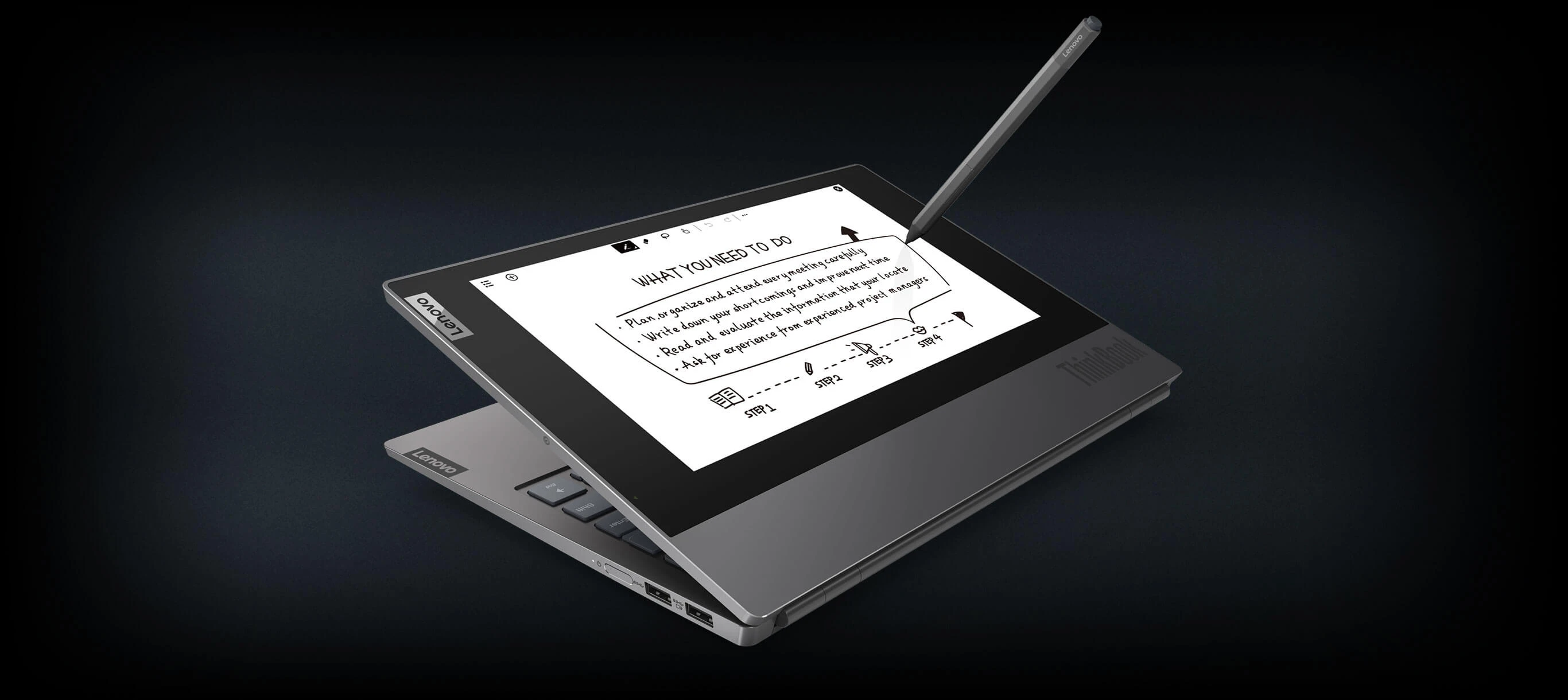 thinkbook plus tablet screen with pen